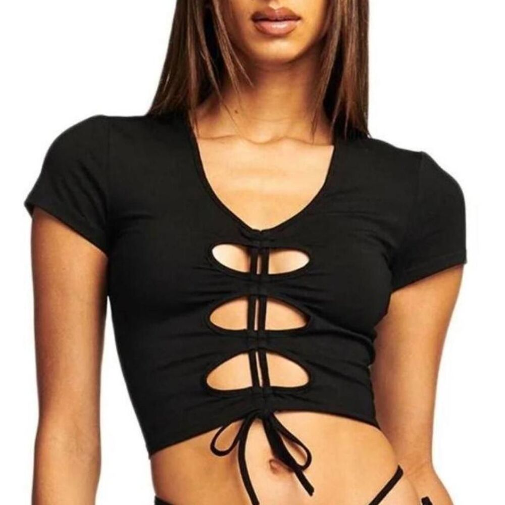 I.AM.GIA Women's Black Crop-top